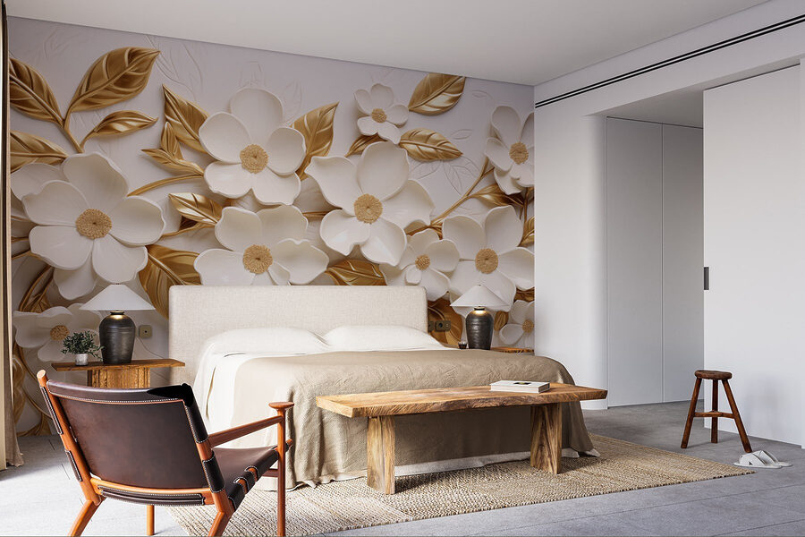 Decoração floral elegante com cores suaves.