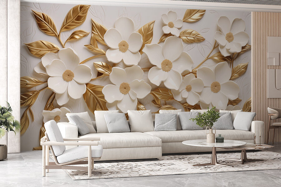 Decoração floral elegante com cores suaves.