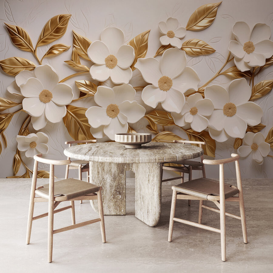 Decoração floral elegante com cores suaves.