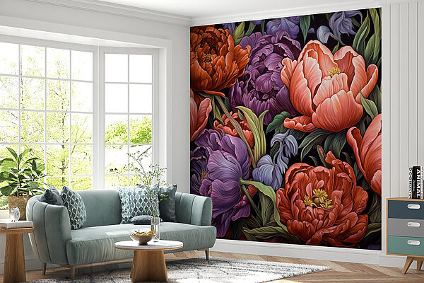 Flores vibrantes em cores ricas Flores vibrantes em cores ricas