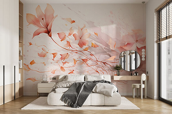 Pintura de flores e folhas Pintura de flores e folhas