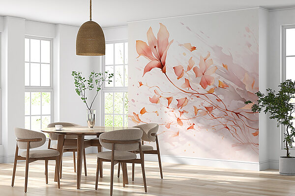 Pintura de flores e folhas Pintura de flores e folhas