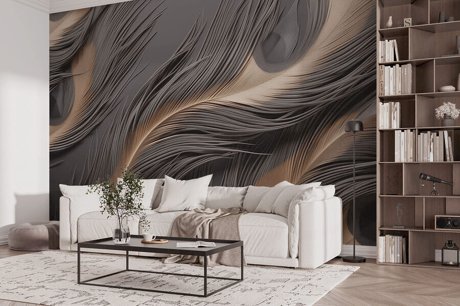 Papel de parede Linhas fluidas em harmonia monocromática. - Image 2