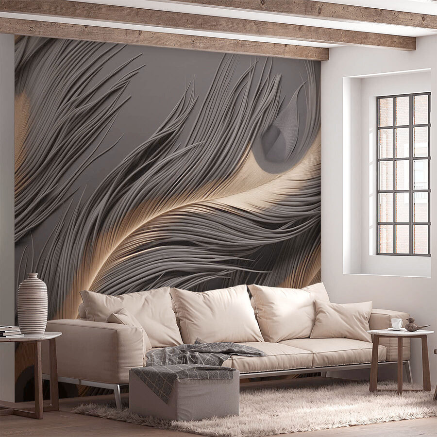 Papel de parede Linhas fluidas em harmonia monocromática. - Image 3