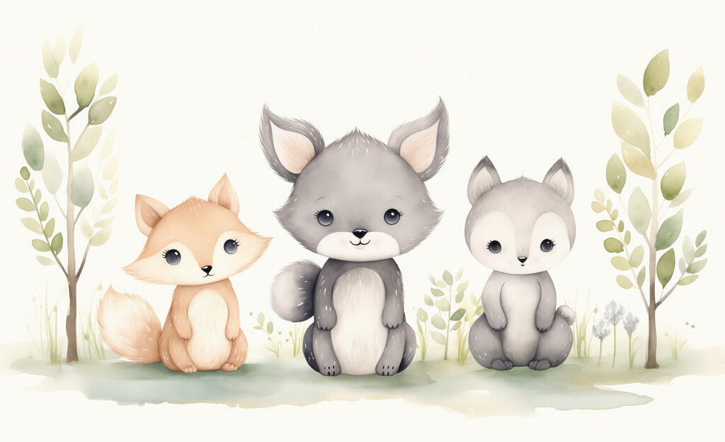 Grupo de animais sentados na relva Grupo de animais sentados na relva