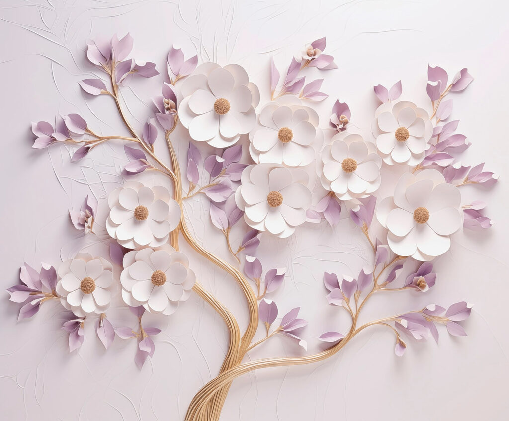 Árvore com flores e folhas Árvore com flores e folhas