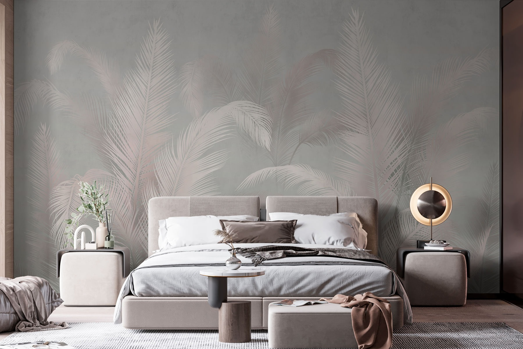 Soft palms in a muted background Soft palms in a muted background