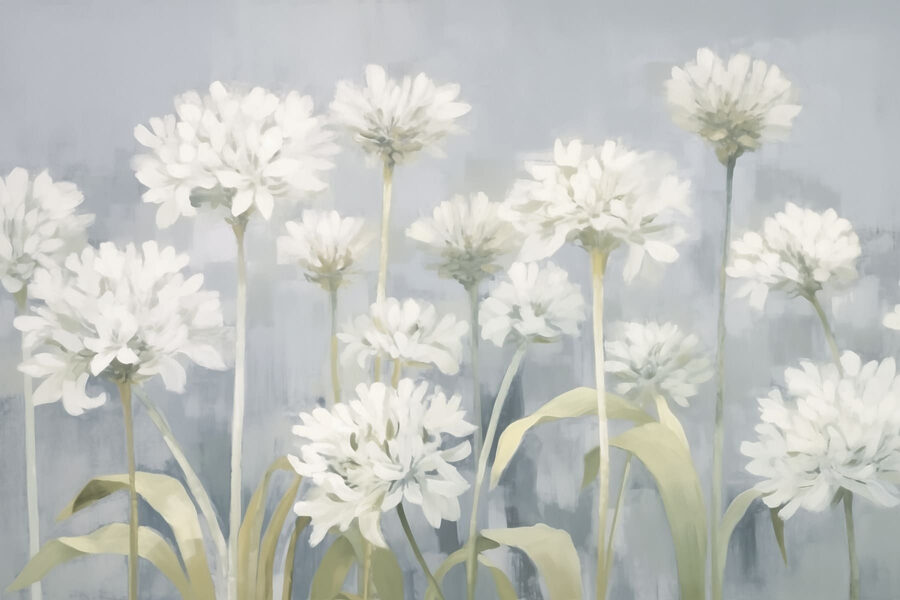 Pintura de flores brancas Pintura de flores brancas