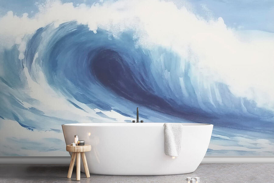 Grande onda no oceano