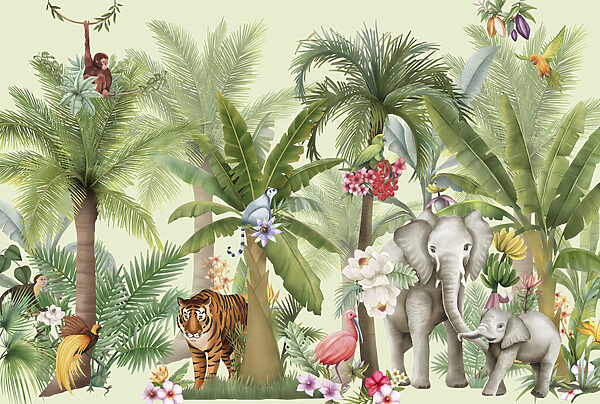 Papel de parede com animais e pássaros Papel de parede com animais e pássaros