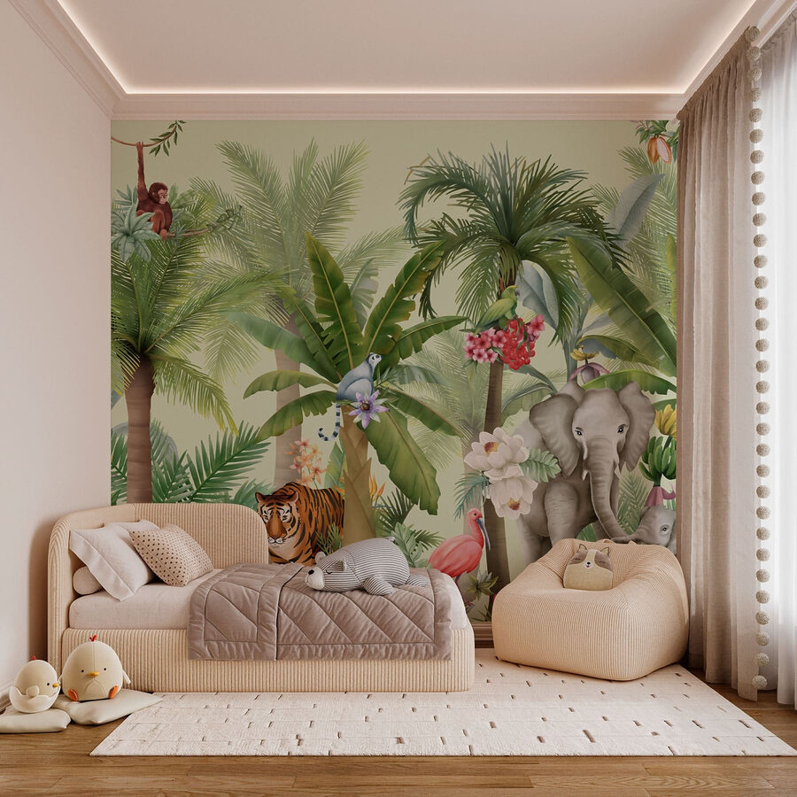 Papel de parede com animais e pássaros Papel de parede com animais e pássaros