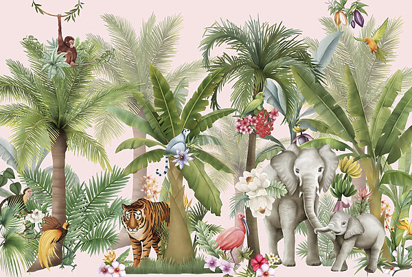 Papel de parede com animais e árvores Papel de parede com animais e árvores