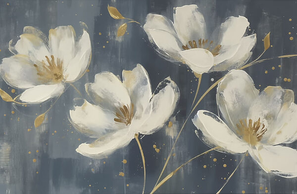 Pintura de flores brancas Pintura de flores brancas