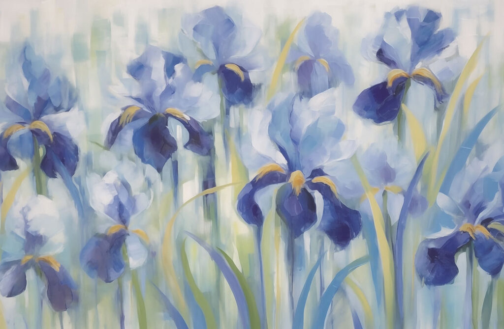 Pintura de flores azuis Pintura de flores azuis