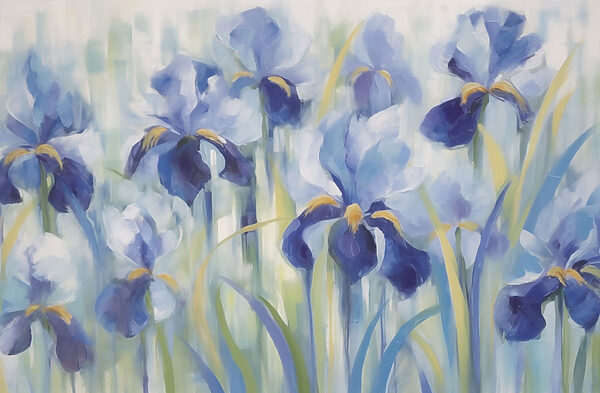Pintura de flores azuis Pintura de flores azuis