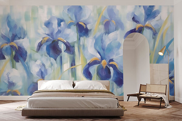 Pintura de flores azuis Pintura de flores azuis