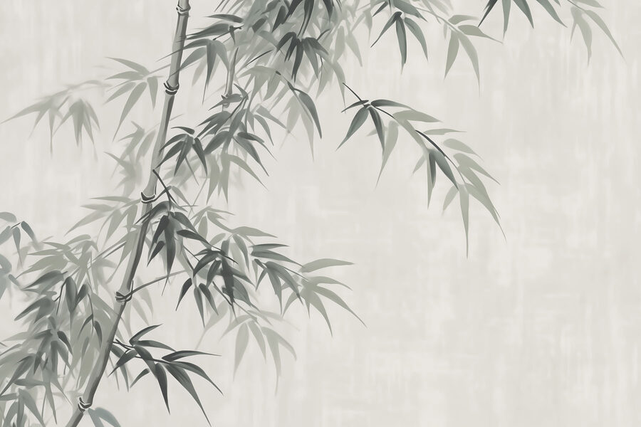 Bambu com folhas