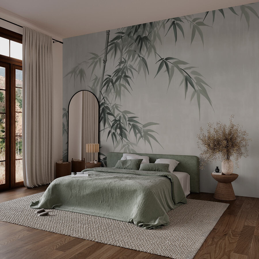 Bambu com folhas