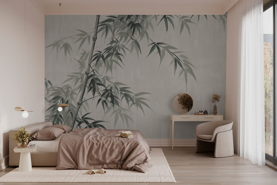 Bambu com folhas