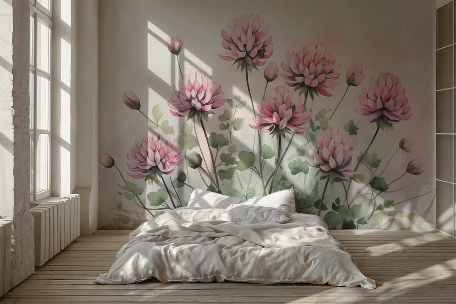 Grupo de flores cor-de-rosa