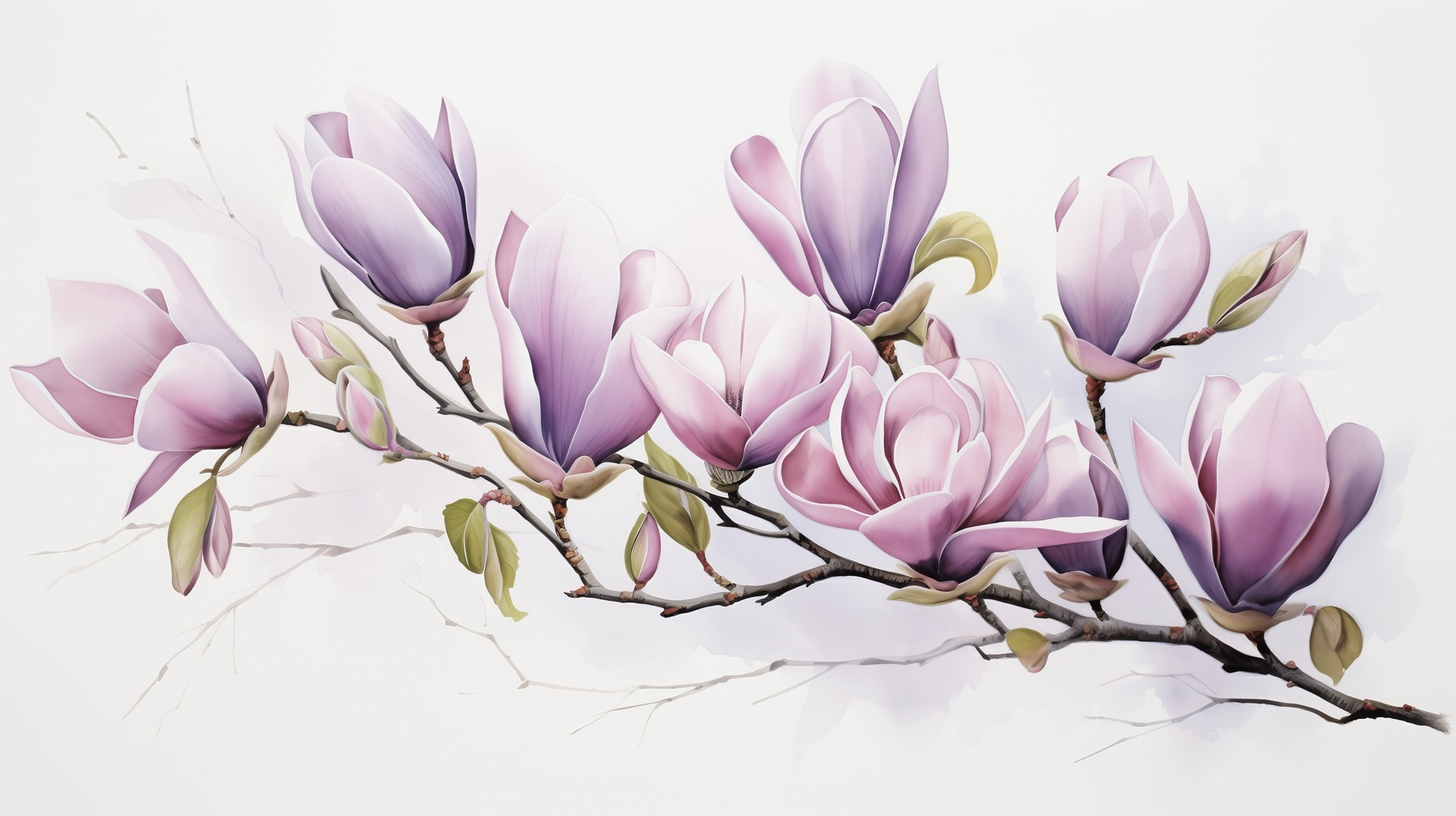 Branch with purple flowers Branch with purple flowers