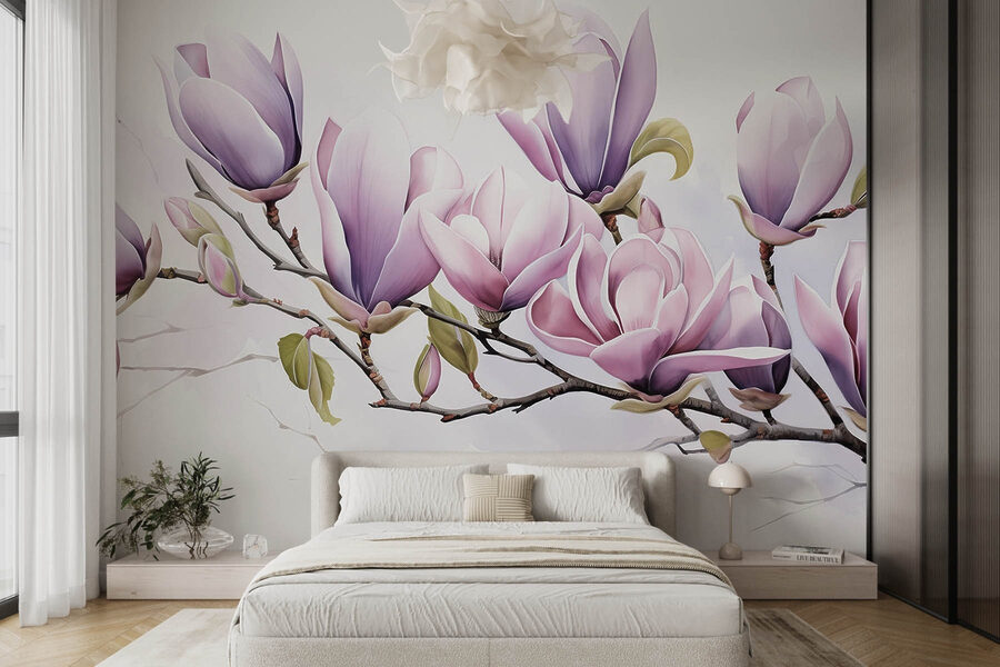 Ramo com flores roxas