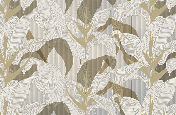 Papel de parede com folhas e flores Papel de parede com folhas e flores