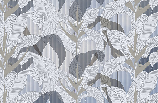 Papel de parede com folhas e flores Papel de parede com folhas e flores