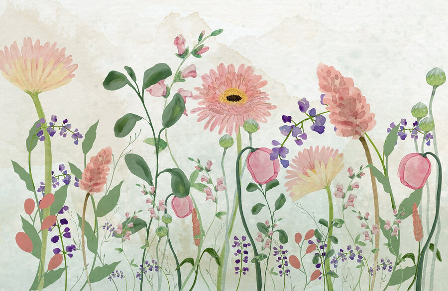 Pintura de flores e plantas