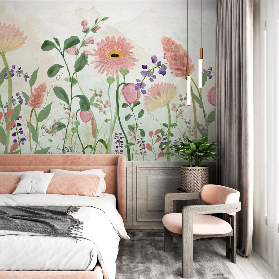 Pintura de flores e plantas