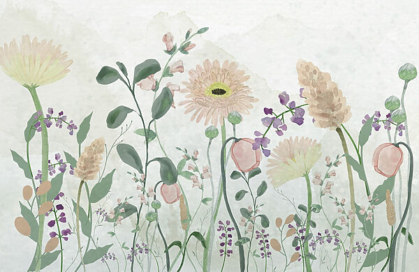 Pintura de flores e folhas Pintura de flores e folhas