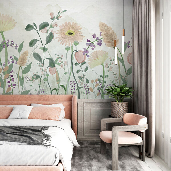 Pintura de flores e folhas Pintura de flores e folhas
