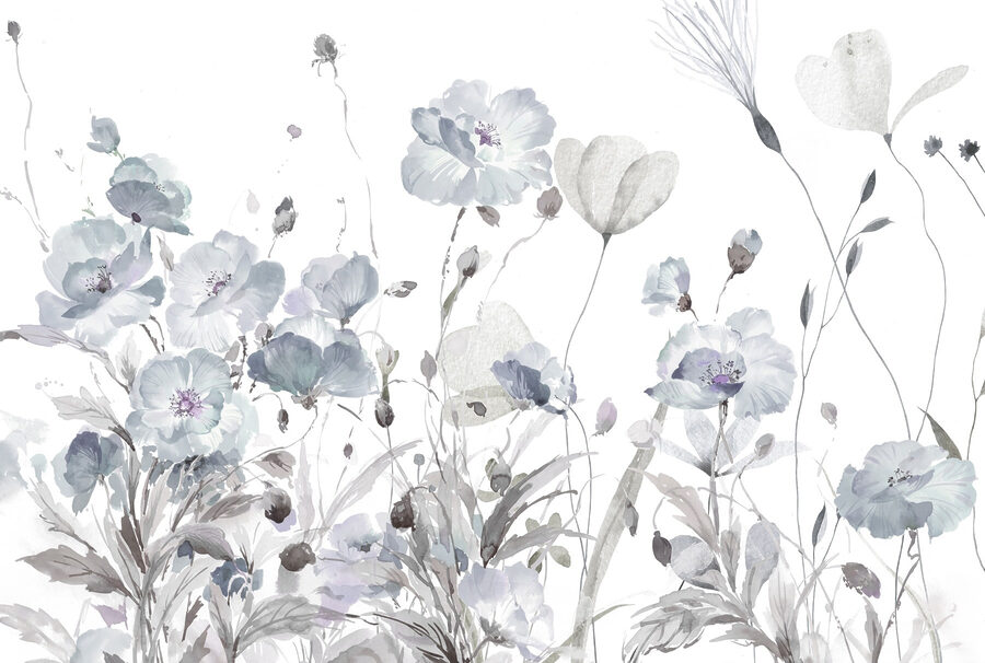 Pintura de flores sobre um fundo branco
