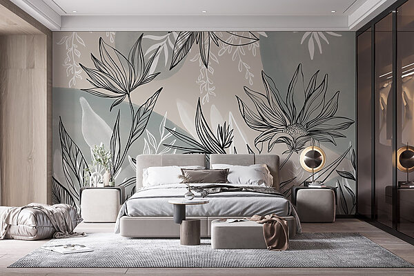 Desenho de flores e folhas Desenho de flores e folhas