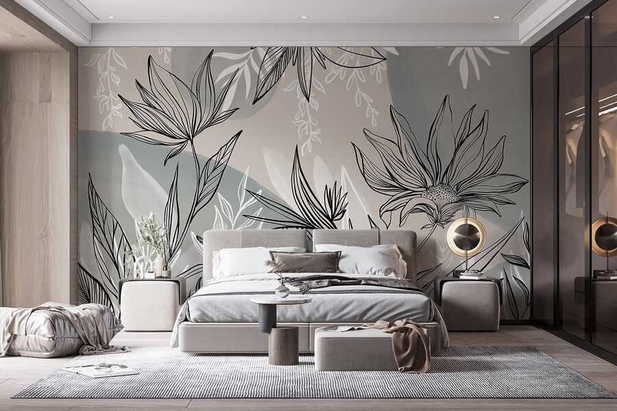 Desenho de flores e folhas Desenho de flores e folhas