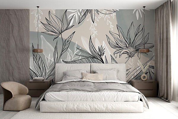 Desenho de flores e folhas Desenho de flores e folhas