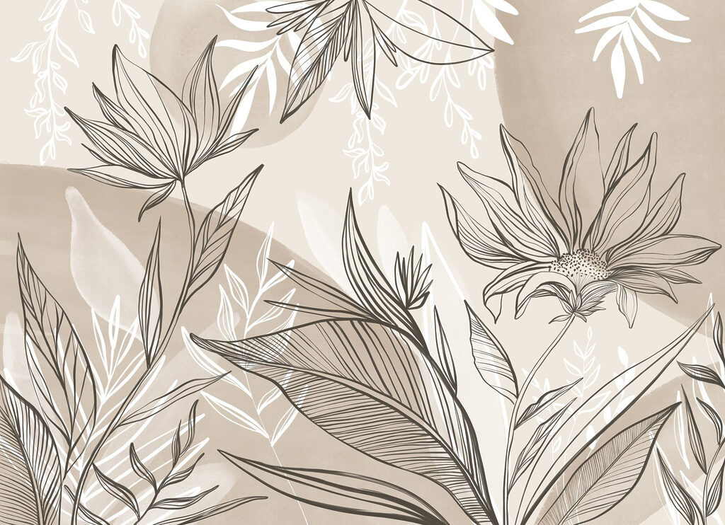 Delicado desenho de linhas florais Delicado desenho de linhas florais