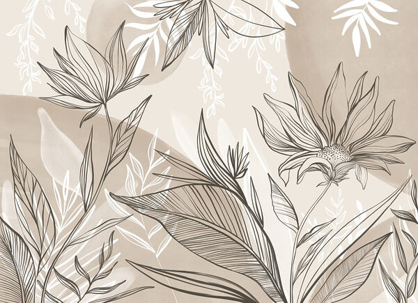 Delicado desenho de linhas florais Delicado desenho de linhas florais
