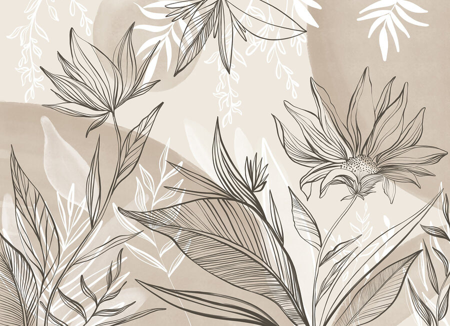 Papel de parede Delicado desenho de linhas florais - Image 7