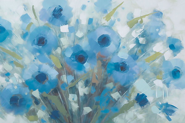 Pintura de flores azuis Pintura de flores azuis