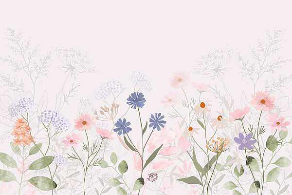 Flores delicadas em tons pastel suaves Flores delicadas em tons pastel suaves