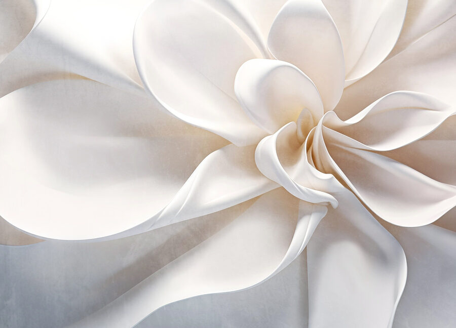 Flor de tecido branco