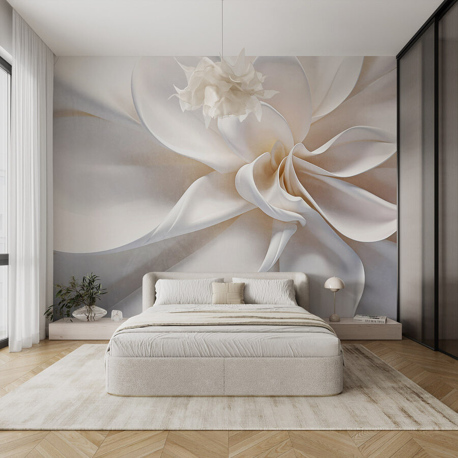 Flor de tecido branco