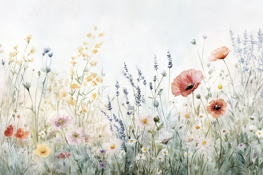 Papel de parede Pintura de flores num campo - Image 6