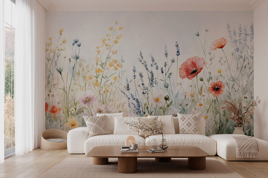 Papel de parede Pintura de flores num campo - Image 3