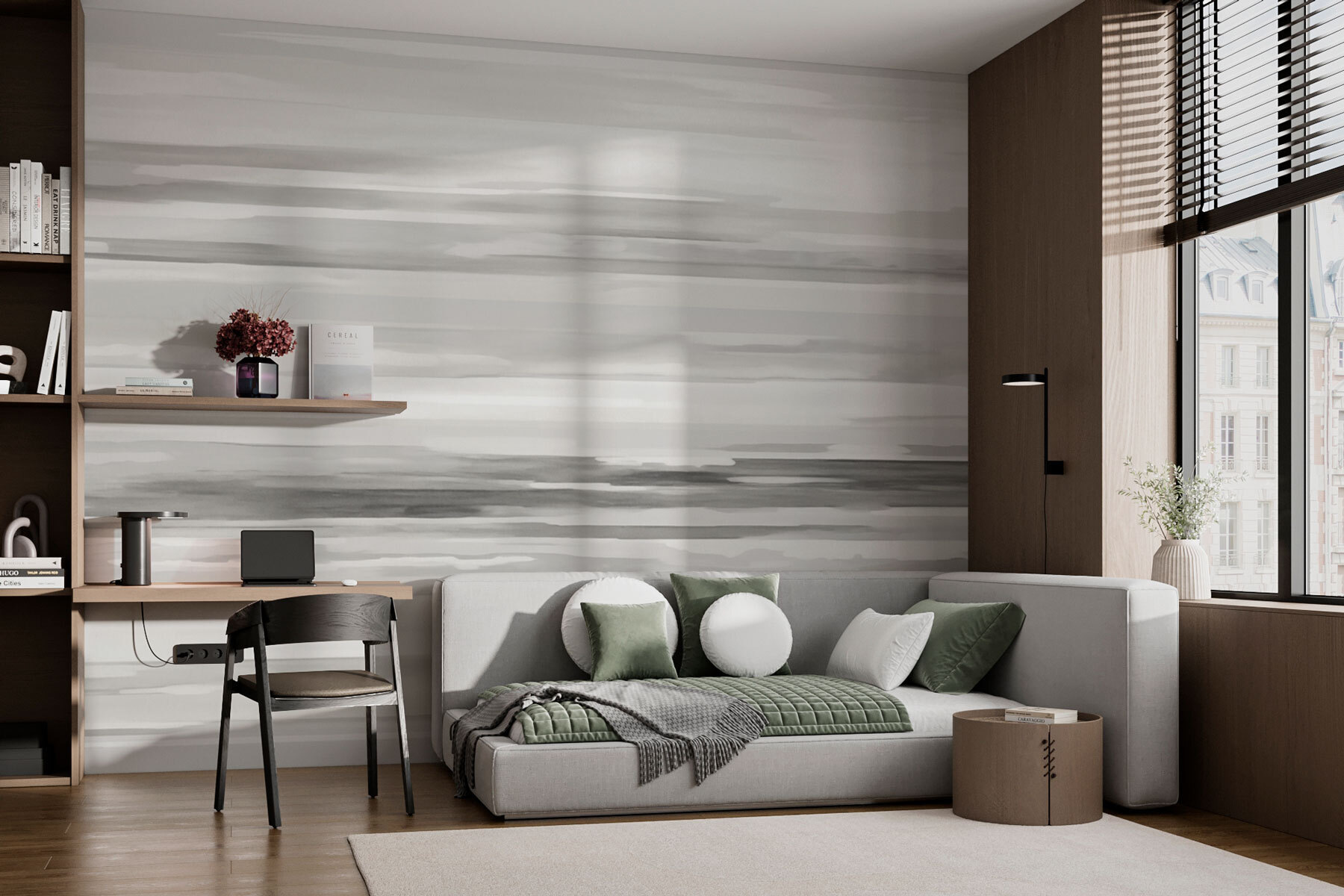 Grey and white striped background Grey and white striped background