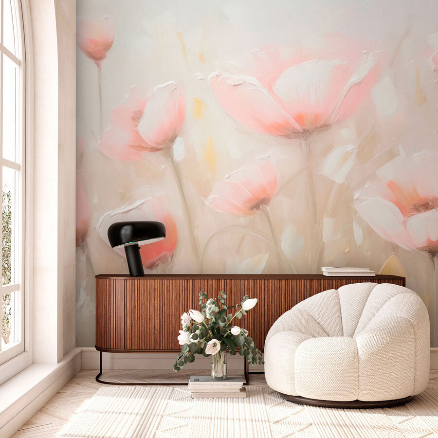 Pintura de flores cor-de-rosa Pintura de flores cor-de-rosa