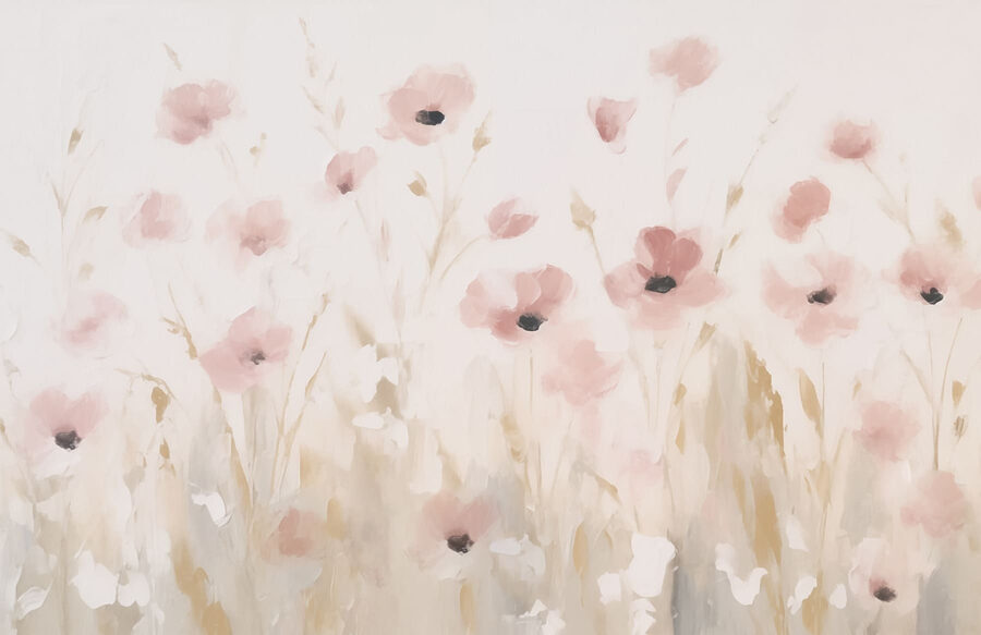 Pintura de flores cor-de-rosa
