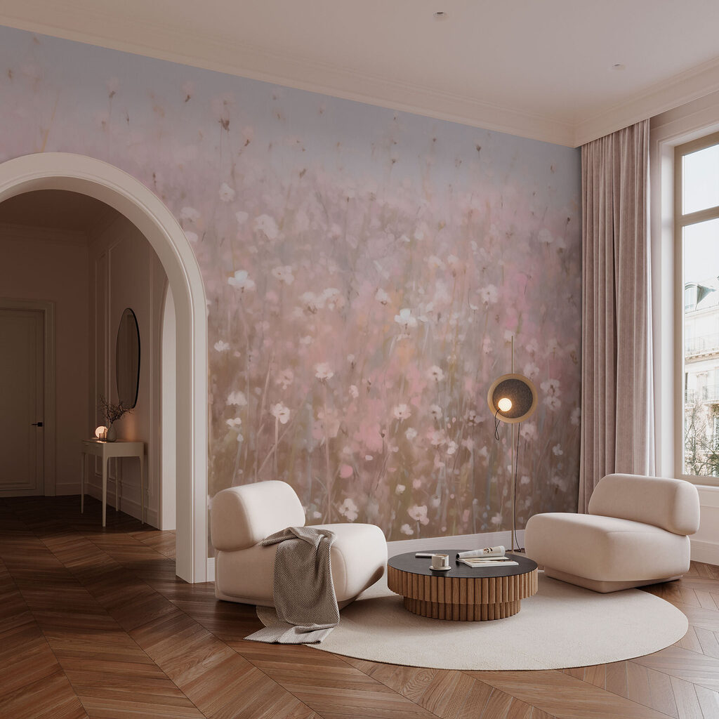 Field of pink flowers Field of pink flowers