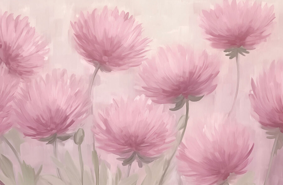 Papel de parede Pintura de flores cor-de-rosa - Image 4